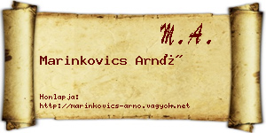 Marinkovics Arnó névjegykártya